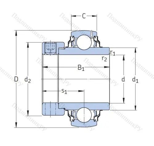 Корпусный подшипник YEL 208-2RF/VL 065 в Москве