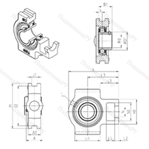 Подшипниковый узел шариковый радиальный UST 203