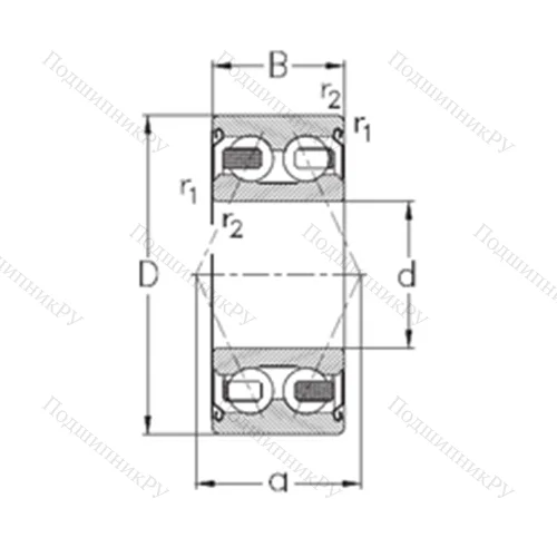 Подшипник шариковый радиально-упорный 3306-B-2Z-TV