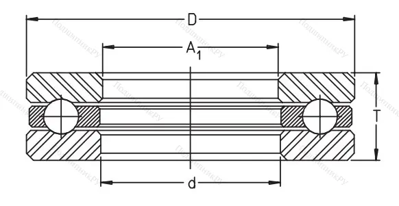 Упорный шариковый подшипник 51216