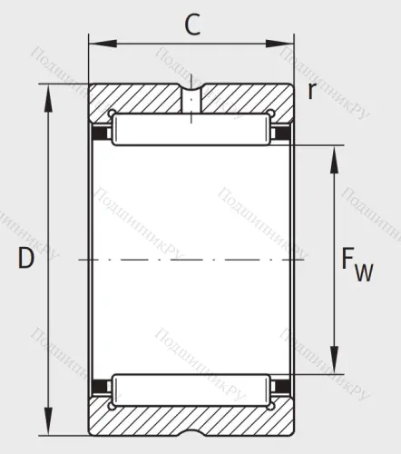 Игольчатый подшипник NK 45/20 TV XL от производителя  INA