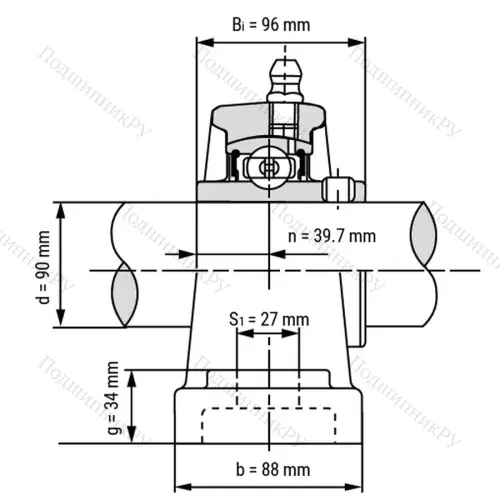 Подшипниковый узел UCP 218 - Вал: 90 мм от производителя  LPZ