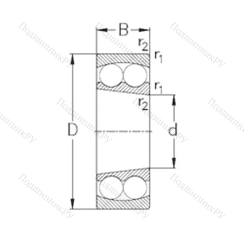 Подшипник шариковый радиальный самоцентрирующийся 2310-K