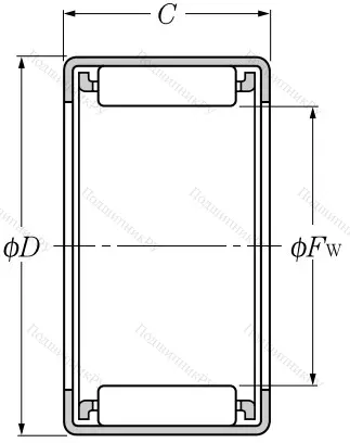 Игольчатый подшипник HK 2020 C от производителя  NTN