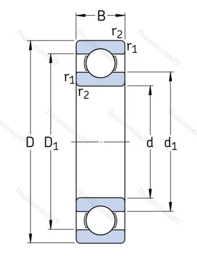 Однорядный шариковый подшипник 6204 TN 9/C 4 от производителя  SKF