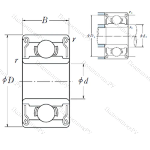 Подшипник шариковый радиальный 624 ZZ