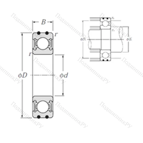 Подшипник шариковый радиальный AC-6205LLU