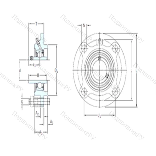 Подшипниковый узел шариковый радиальный FYC 35 TF