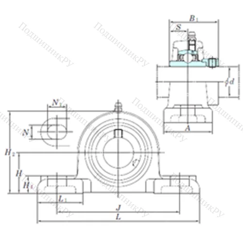 Подшипниковый узел шариковый радиальный NAPK 215-47 от производителя  KOYO