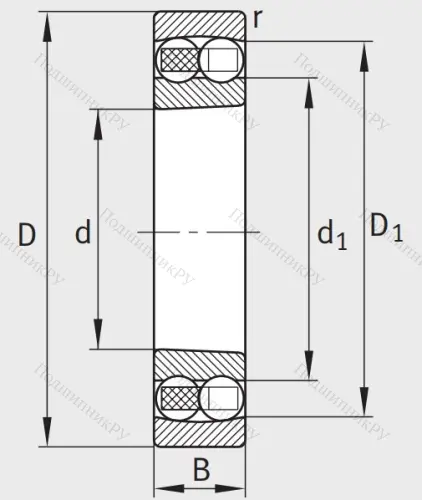 Двухрядный шариковый подшипник 2308 K TVH C 3 от производителя  FAG