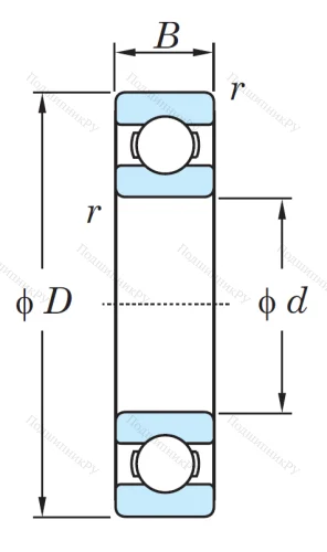Однорядный шариковый подшипник 16010 от производителя  KOYO