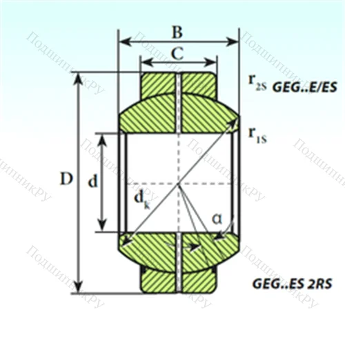 Подшипник скольжения сферический GEG 4 E