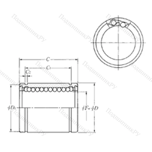 Подшипник шариковый линейный KLM 10
