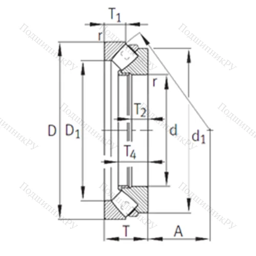 Подшипник роликовый упорно-радиальный 292/710-E 1-MB