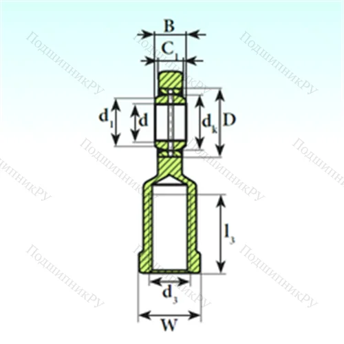 Подшипник скольжения сферический SI 15 ES 2RS от производителя  ISB