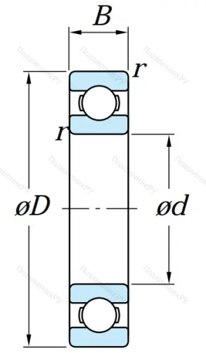 Однорядный шариковый подшипник 6320 CM от производителя  KOYO