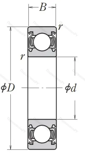 Однорядный шариковый подшипник 6201 ZZ CM от производителя  NSK