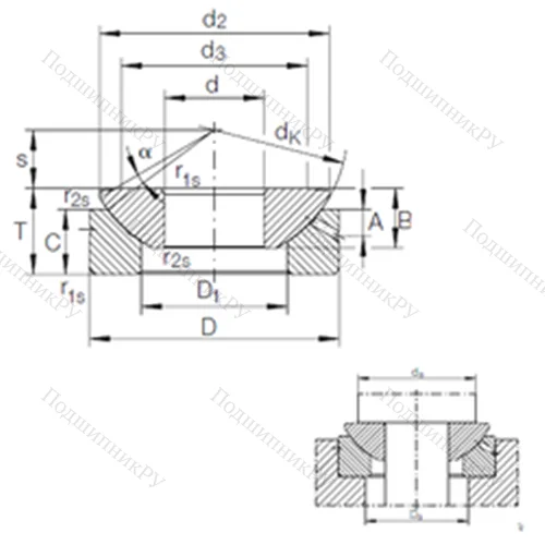 Подшипник скольжения сферический GE 100 AX