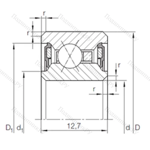 Подшипник шариковый радиально-упорный с четырёхточечным контактом CSXU 075.2RS
