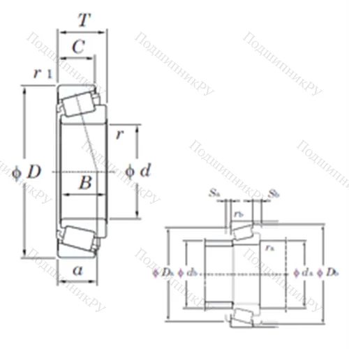 Подшипник роликовый радиально-упорный 32009JR от производителя  KOYO