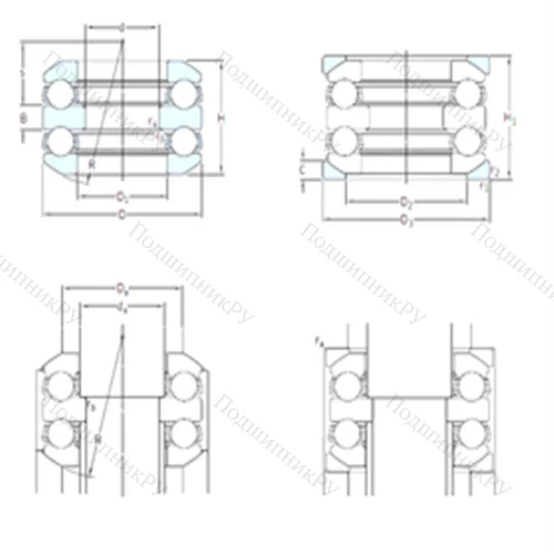 Подшипник шариковый упорный 54306+U 306