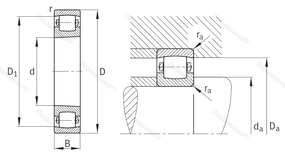 Сферический роликовый подшипник с конической посадкой на вал 20212 KTVPC 3