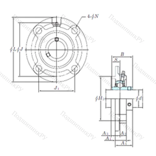 Подшипниковый узел шариковый радиальный UCFC 209-27 от производителя  KOYO