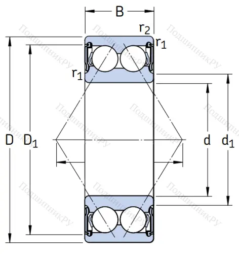 Двухрядный шариковый подшипник 3209 A 2RS 1TN 9/MT 33 от производителя  SKF