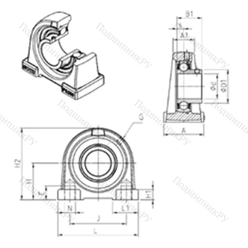 Подшипниковый узел шариковый радиальный USPA 206