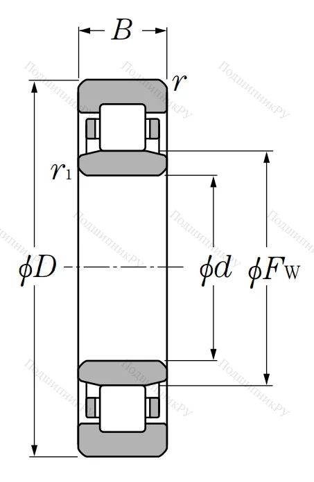 Роликовый цилиндрический подшипник NU 317