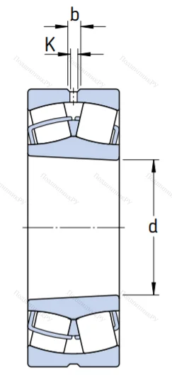 Сферический роликовый подшипник с конической посадкой на вал 22210 EK