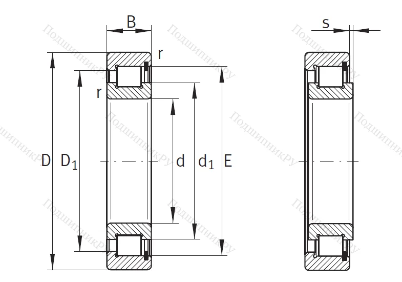 Однорядный роликовый подшипник SL 18 3007 A XL
