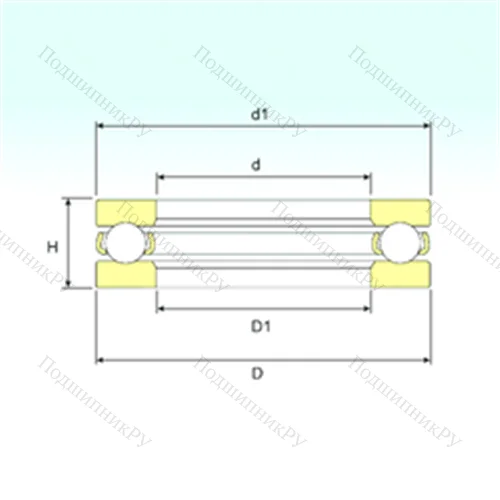 Подшипник шариковый упорный 51164 M