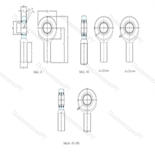 Подшипник скольжения сферический SAL 40ES-2RS от производителя  SKF