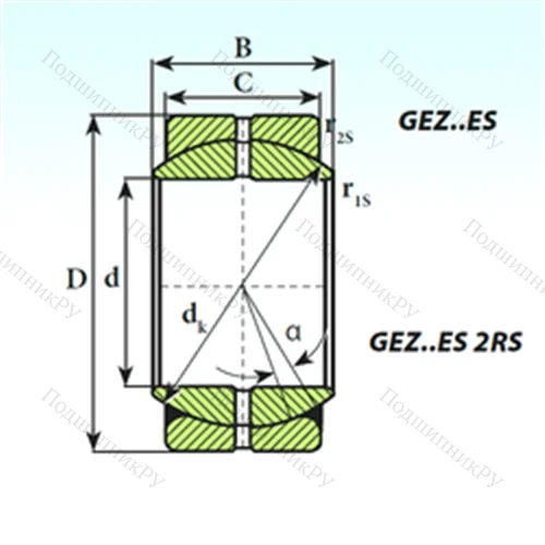 Подшипник скольжения сферический GEZ 19 ES
