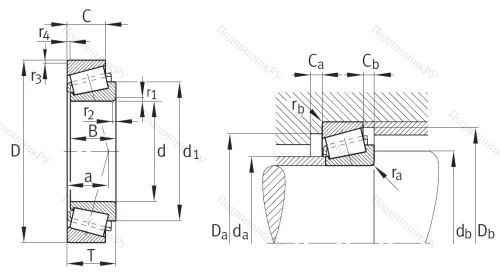 Конический роликовый подшипник 33215 от производителя  FAG