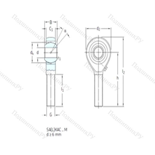 Подшипник скольжения сферический SALKAC 16M
