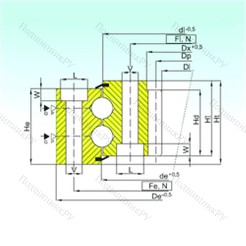 Подшипник шариковый опорно-поворотный ZB 2.25.1103.401-1SPPN
