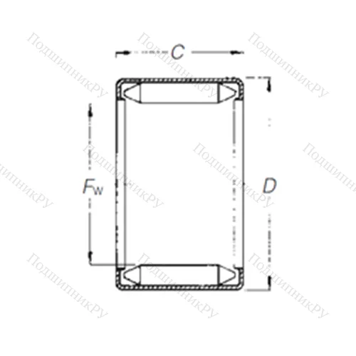 Подшипник игольчатый радиальный DL 18 16