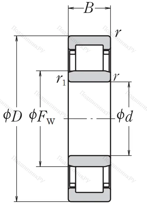 Роликовый цилиндрический подшипник NJ 224 W