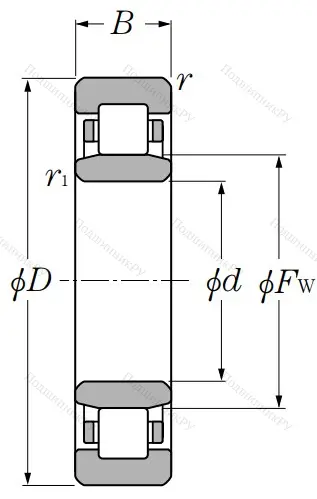 Роликовый цилиндрический подшипник NU 2215 от производителя  NTN