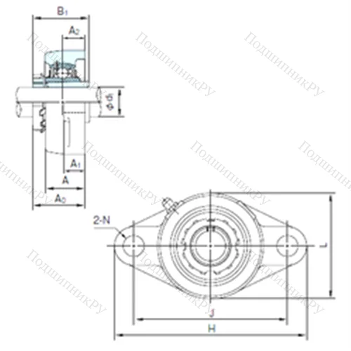 Подшипниковый узел шариковый радиальный UKFL 319+H 2319