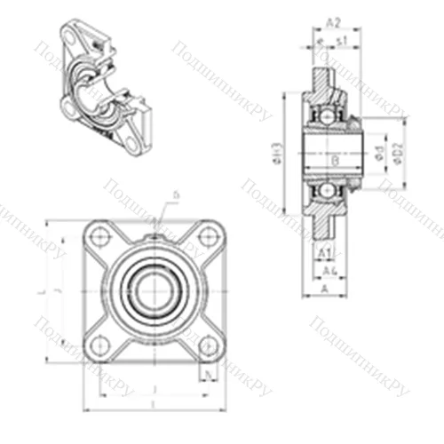 Подшипниковый узел шариковый радиальный UKFS 324H