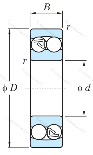 Двухрядный шариковый подшипник 1316 от производителя  KOYO