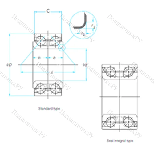 Подшипник шариковый радиально-упорный BAH-0190
