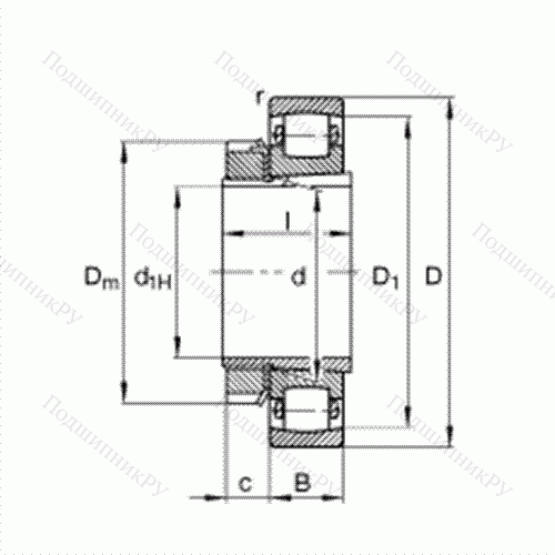 Подшипник роликовый однорядный сферический 20318-K-MB-C 3 + H 318