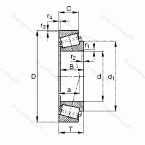 Подшипник роликовый конический T 7FC 045