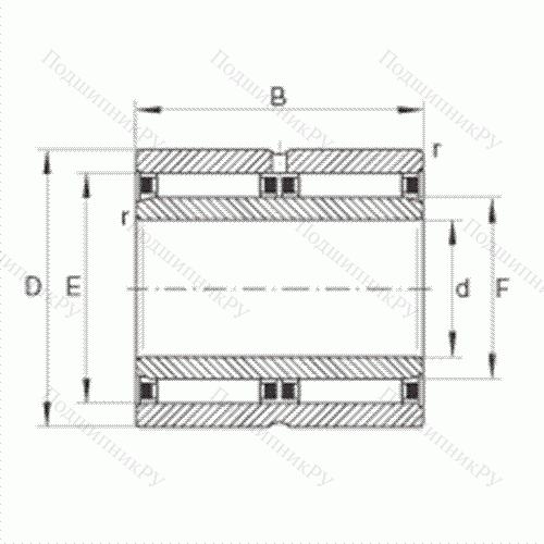 Подшипник роликовый игольчатый NAO 25X 42X 32-ZW-ASR 1