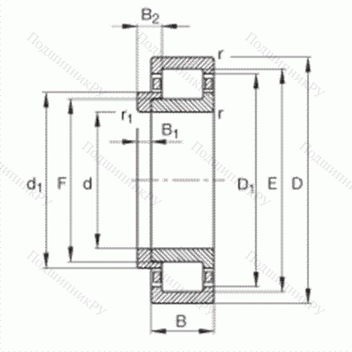 Подшипник роликовый радиальный NJ 421-M 1 + HJ 421