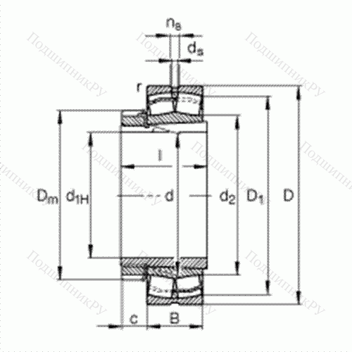 Подшипник роликовый самоустанавливающийся 21310-E 1-K + H 310